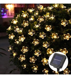 Technojet 20 Ledli Solar Çiçekli Gün Işığı Bayçe Aydınlatma Dekorasyon Güneş Enerjili