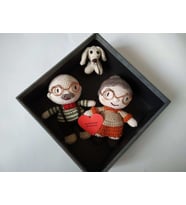 Maskot Dede ve Nine Amigurumi Organik Oyuncak