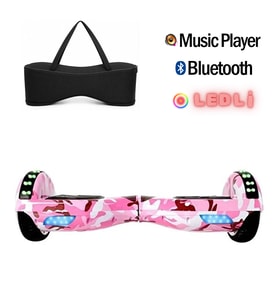Elektrikli Kaykay Hoverboard Full Ledli Bluetooth Hoparlörlü 6.5 Inch Çanta Hediyeli D05