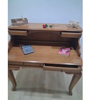 Çalışma Masa  İlhm 90633 Model Klasik Takım Lüks Klasik Ahşap Ceviz Renk El Yapım