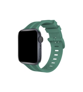 Apple Watch 38mm Kr408 Çizgili Silikon Kordon - Yeşil