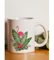 Flamingo Tasarım Baskılı Kupa (Beyaz)