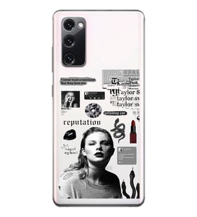Samsung Galaxy S20 FE Uyumlu Taylor Swift Desenli Şeffaf Telefon Kılıfı