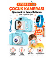 AyersKids Pembe ve Mavi Çocuk Dijital Fotoğraf Makinesi, Kız ve Erkek Çocuk