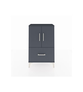 Arges Komodin 2 Raflı Tek Çekmeceli 2 Kapaklı 60x30x96 Antrasit-Antrasit