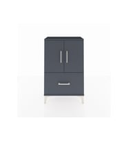 Arges Komodin 2 Raflı Tek Çekmeceli 2 Kapaklı 60x30x96 Antrasit-Antrasit