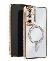 Newface Samsung Galaxy S25 Edge Joke Simli Magneticsafe Kılıf - Gold