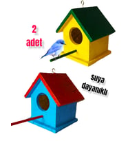 ahşap kuş yuvası dış mekan suya dayanıklı 2 adet