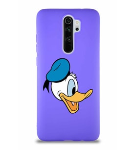 Xiaomi Redmi Note 8 Pro Soft Premier Kapak Donald Duck-F Tasarımlı Silikon Kılıf - Mor (Şeffaf)