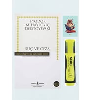 Suç Ve Ceza Romanı - Dostoyevski - 9789754589023 - Sarı Fosforlu Kalem - Not defterli seti (Renksiz)