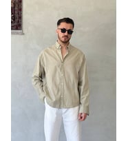 Erkek Keten Fresh Oversıze Gömlek