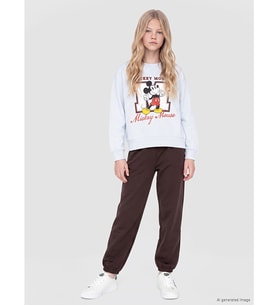 LCW Kids Kahverengi Kız Çocuk Soft Touch Jogger Eşofman Altı
