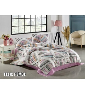 KRİSTAL TERRY COTTON NEVRESİM TAKIMI FELİX PEMBE ÇİFT KİŞİLİK