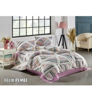 KRİSTAL TERRY COTTON NEVRESİM TAKIMI FELİX PEMBE ÇİFT KİŞİLİK