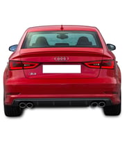 Drs Tuning Audi A3 Uyumlu 8V Sedan 2012 - 2016 S3 Arka Tampon Eki - Difüzör (Plastik)