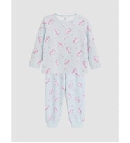 LCW Kids Mavi Desenli Kız Çocuk Pijama Takımı