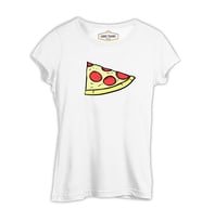 Dilim Pizza Beyaz Kadın Tshirt