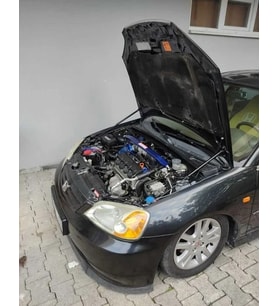 Honda Civic Vtec2 Kaput Amortisörü SETİ 550MM 200N (Siyah)