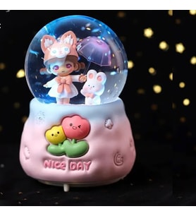Güzel Bir Gün  Büyük Boy Püskürtmeli Müzikli Işıklı Kar Küresi