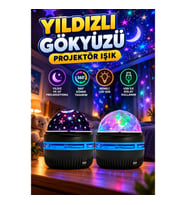 Star Master 360° Döner Galaxy Gece Lambası – Yıldız, Ay ve Galaksi Projektörü