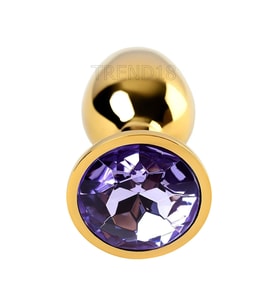 Gold Metal Tıkaç Plug – Small Altın Renk 7 Cm Tıkaç Renkli Kristal Taşlı