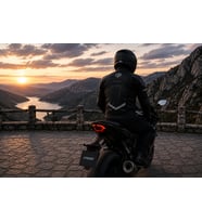 104 King Motosiklet Montu 4 Mevsim Maxdura 600-D Dayanıklı Kumaş Deri Motorcu Mont Black