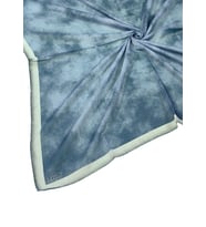 Ebruli Soft Pamuklu Desenli Eşarp - 95x95 cm (Gümüş)