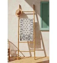 Gri Retro %100 Pamuklu Plaj Havlusu 70x140 cm