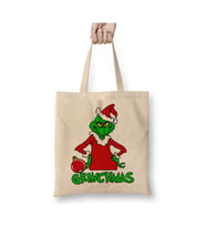 Grinch Yılbaşı Yeni Yıl Konseptli Christmas Grinchmas Become Santa Beyaz Bez Çanta
