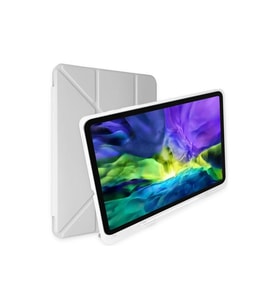 Apple iPad 10.2 (8.nesil) Kılıf Kalemlikli Mars Tablet Kılıfı - Gri