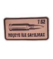 7,62 Reçete İle Satılmaz Deri PEÇ  -Arma - Leather Patch (Bej)