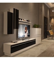 Decoraktiv Eko 6B Mdf Std Tv Ünitesi Tv Sehpası - Beyaz Siyah (Siyah - Beyaz)