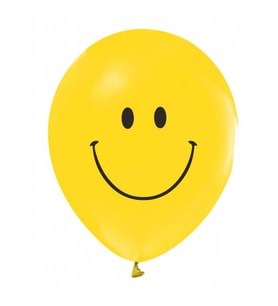 Balon 10 lu 1+1 Smiling Face Sarı-