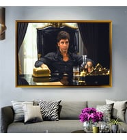 Tablore Scarface Al Pacino Tony Montana Çerçeveli Kanvas Tablo Modern Salon Dekoru