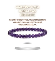 Ametist Doğal Taş Bileklik 6 Mm ( Zarif, Ince ) ( Yaşam Sevinçi Verir )