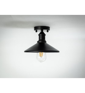 RİOLİGHT RETRO1,RUSTİK MUTFAK,ODA,KOLİDOR İÇİN TEKLİ METAL SARKIT PLOFONYER AVİZE ÇAP:23CM (Siyah)