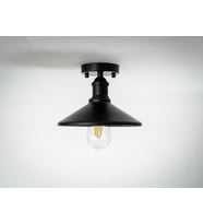 RİOLİGHT RETRO1,RUSTİK MUTFAK,ODA,KOLİDOR İÇİN TEKLİ METAL SARKIT PLOFONYER AVİZE ÇAP:23CM (Siyah)