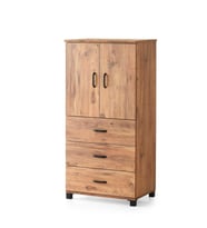 Çok Amaçlı Dolaplı Şifonyer 3 Çekmeceli Kapaklı 60x44x127cm (Akçaağaç Rengi )