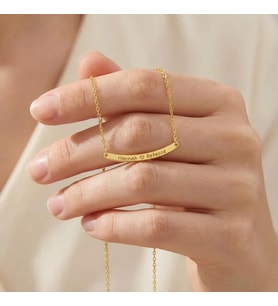 Kişiye Özel 925 Ayar Gümüş Minimalist Çift İsim Kolye (Gold)