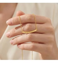 Kişiye Özel 925 Ayar Gümüş Minimalist Çift İsim Kolye (Gold)