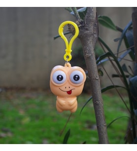 Anahtarlık Sevimli Emoji Göz Anahtarlık Pembe