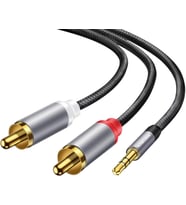 3.5mm AUX Jack to RCA Hi-Fi Ses Kablosu 2 Metre