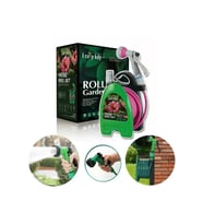 10 Metre Başlıklı PEMBE Hortum - Makara Bahçe Hortumu Bahçe Sulama Hortumu 7 Fonksiyonlu Başlık (Karışık)