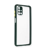 Galaxy M51 Kılıf Miami Şeffaf Silikon - Koyu Yeşil