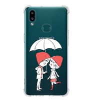 Samsung Galaxy A10s Uyumlu Köşe Korumalı Antişok Kapak Aşk Tasarımlı Şeffaf Silikon Kılıf