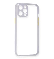 Newface Apple iPhone 12 Kılıf Miami Şeffaf Silikon - Lila