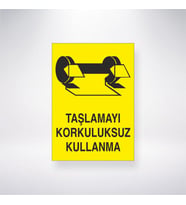 Taşlamayı Korkuluksuz Yapma 21x35 Arkası Yapışkanlı Levha