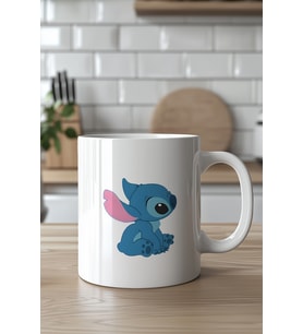 Stitch Tasarımlı 330ml Baskılı Beyaz Seramik Kupa Bardak