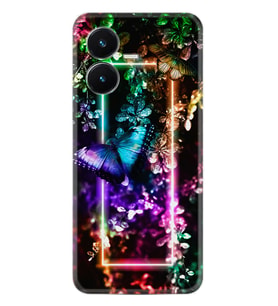 Vivo Y22S Kılıf Silikon Desen Özel Seri Butterfly Neon 1684