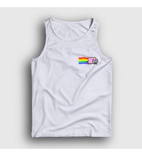 Presmono Unisex Beyaz Nyan Cat Meme Kedili Atlet 460730tt (Beyaz)